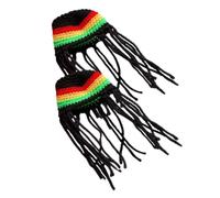 BESPORTBLE 2pcs Handmade Crochet Braided Pet Hat for Cats and Small Dogs, Breathable Polyester Halloween Costume Accessory, Easy to Wear Headwear for Social Gatherings and Photoshoots