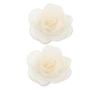 BESPORTBLE 2pcs Handmade Rose Shoe Clips Fabric Floral Decorations for High Heels Flats Weddings Parties Everyday Style Women