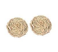 BESPORTBLE 2pcs Handwoven Pet Cooling Mats Breathable Pads for Hamsters Guinea Pigs Animal Sleep Mats Random Colors