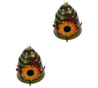 BESPORTBLE 2pcs Hanging Bird House for Birds Decorative Iron for Outdoor Garden Courtyard Cozy Nesting Box for Parrots Birdwatchers Orange