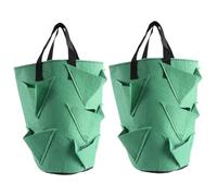 BESPORTBLE 2pcs Hanging Strawberry Planter Bags Nonwoven Felt Plant Grow Bags Gardening Accessories for Vertical Garden Breathable Root Air Pruning Design Light Green