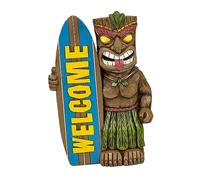BESPORTBLE 2pcs Hawaiian Tiki Statue Outdoor Garden Decor Tiki Bar Accessory Beach Party Decoration Tropical Table Centerpiece Home Ornament