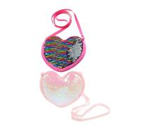BESPORTBLE 2Pcs Heart Shaped Bling Bag for Sparkling Sequin Crossbody Purse for Coins and Small Treasures