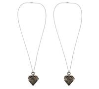 BESPORTBLE 2pcs Heart Shaped Pocket Watch Alloy Quartz Retro Coffee