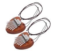 BESPORTBLE 2pcs Heart Shaped Tone Mini Thumb Piano Finger Kalimba with Lanyard Portable Beginner Kalimba Pendant Musical Instrument Adults Music Lovers