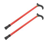 BESPORTBLE 2pcs Height Adjustable Walking Stick Adjustable Aluminum Alloy Retractable Walking Cane with Ergonomic Handle, Red, for Seniors Hiking Camping