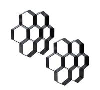 BESPORTBLE 2pcs Hexagonal Paving Mold DIY Concrete Path Paving Moulds for Garden Cement Floor Tiles Plastic Paver Molds for Patio Pavement