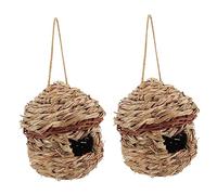 BESPORTBLE 2pcs Hummingbird House Hand Woven Grass Bird Nest for Outdoor Garden Hideaway for Birds Natural Decorative Accessory and Nature Enthusiasts