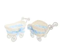 BESPORTBLE 2pcs Imitation Rattan Woven Storage Baskets Cart Shape Candy Containers for Home Wedding Durable PP Material Organizer for Snacks Gifts