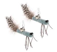 BESPORTBLE 2pcs Interactive Cat Teaser Replacement with Insect Attachment Lightweight Flexible Cat Wand Refills for Engaging Play and Exercise for Activating Natural Hunting Instincts