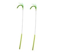 BESPORTBLE 2Pcs Interactive Cat Teaser Wand Creative Dog Tail Grass Design for Indoor Engaging Kitten Fun Portable Exerciser for Multiple Cats Chasing Activity