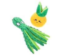 BESPORTBLE 2pcs Interactive Pet Toy Crinkle Octopus Pineapple Squeaky Dog Toys for Independent Play to Relieve Teething and Promote Healthy Growth