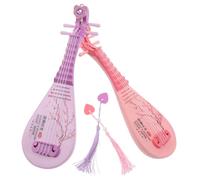 BESPORTBLE 2pcs Interactive S Pipa with Sound and Light Effects Ancient Style Chinese Lute Model for Early Music Education Design for Sensory Development and Family Bonding Purple Pink