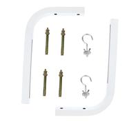 BESPORTBLE 2pcs Iron Projector Screen Mount with Hooks for Manual and Electric Screens White Suitable for Classroom and Office Walls