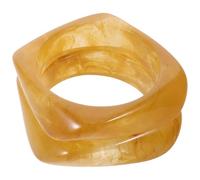 BESPORTBLE 2pcs Irregular Geometric Resin Bangle Bracelet Summer for Women | Handmade Swirl Marble Pattern, Yellow Shine, Retro Boho Vintage Indie Style, Office Wear