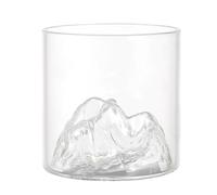 BESPORTBLE 2Pcs Japanese Style Whiskey Glass Cups, 180Ml Shallow Mountain Glass Tea and Whisky Tumblers for Home Bar Use