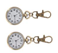 BESPORTBLE 2pcs Keychain Nurses Watch with Big Watch Face Design and Accurate Time Alloy and Titanium Metal for Nurses Portable Travel Accessory in Golden Colour