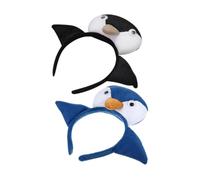 BESPORTBLE 2pcs Kids Penguin Animal Headbands Cosplay Hair Accessories for Parties Blue Yellow Beak Design for Dress-up and Themed Events