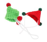 BESPORTBLE 2pcs Knitted Guinea Pig Triangle Hat Pet Clothing Hats For Hamster Small Animal Cute Cosplay Photo Props Headwear Mini Pet Dress Up Costume Hair Accessories