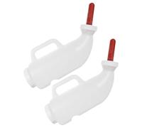 BESPORTBLE 2pcs L Livestock Milk Bottle with Handle and Silicone Nipple, Horizontal Design Calf Nursing Bottle for Feeding Cows and Lambs on Farm, Sturdy Pp Material for Livestock Owners