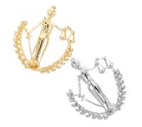 BESPORTBLE 2Pcs Lawyer Scale Lapel Pin Set, Gold and Silver Alloy Brooch for Men’S Suits, Judge and Lawyer Clothing Accessories, Justice Symbol Shawl Clasp for Formal Wear
