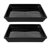 BESPORTBLE 2pcs Leakproof Plant Trays for Water Drainage Rectangular Saucers for Flower Pots Versatile Plant Catcher Trays for Potted Plants Bonsai Care