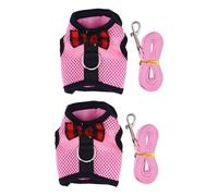 BESPORTBLE 2pcs Lightweight Breathable Harness with Leash Small Pet Harness for Hamster Rabbit Pink Size s