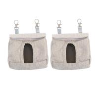 BESPORTBLE 2pcs Lightweight Foldable Cloth Feeder for Rabbit and Bunny Cage Hanging Containers, Coffee Colour Small Pet Feeding Bags Suitable for Rabbits and Small Animals