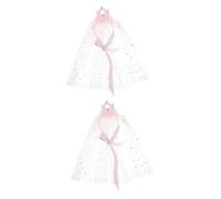 BESPORTBLE 2pcs Lightweight Pet Headwear Dog Cat Bridal Veil Crown Decor Perfect for Wedding and Party