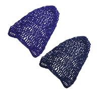 BESPORTBLE 2pcs Long Crochet Hair Nets Mesh Hair Net Covers for Girls Home Use in Royal Blue and Navy