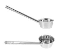 BESPORTBLE 2pcs Long Handle Stainless Steel Soup Spoons Kitchen Ladles Food Serving Utensils Silver 12cm for Cooking and Dining