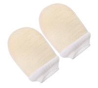 BESPORTBLE 2pcs Loofah Exfoliating Gloves Premium Natural Loofah Body Scrubber Mitts for Deep Pore Cleansing and Gentle Skin Exfoliation for Back Neck Shoulders Feet Comfortable and Durable