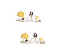 BESPORTBLE 2pcs Lovely Rabbit Mushroom Brooch Pin for Women Cute Decorative Breastpin for Clothing and Scarves Elegant and Creative Design for