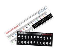 BESPORTBLE 2pcs Melodica Keyboard Stickers Adhesive Note Labels for Keys Students Music Learning Aid Black
