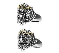 BESPORTBLE 2pcs Men Creative Monkey Ring Vintage Finger Jewelry for Cosplay Halloween Parties and Daily Wear Unique Male Accessory for