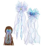 BESPORTBLE 2pcs Mermaid Hair Clips for Women Lightweight Shell Styling Barrettes with Strong Clamp Charming Bowknot Design for Parties and Everyday Wear