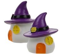 BESPORTBLE 2pcs Micro Landscape Ornament Mini House Figures Halloween Village Accessories Fish Tank Ornament Aquarium Halloween Figurine Micro Landscape Decoration Mini Figures Purple Resin