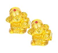BESPORTBLE 2pcs Mini Cai Shen Money Saving Banks Portable Coin Collection Boxes Feng Shui Decoration for Housewarming Birthday Gifts with Cheerful Wealth God Design