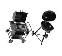 BESPORTBLE 2Pcs Mini Dollhouse Bbq Grill Realistic Miniature Barbecue Stove Model for Kitchen Decor Vintage Iron Design for Educational Cooking Play and Miniature Dollhouse