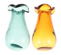 BESPORTBLE 2Pcs Mini Glass Vases for Dollhouse Decoration Elegant Tiny Micro Landscape Bottles DIY Microature Flower Vase Accessories for Dollhouse Furniture Creative Tiny Things Ornament
