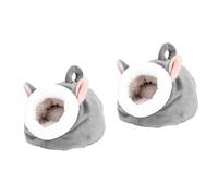 BESPORTBLE 2pcs Mini Hamster Cotton Nest for Plush Warm Bed for Pets Cozy Grey Sleep for Indoor Use Easy to Clean Multi-purpose Pet Bedding