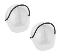BESPORTBLE 2Pcs Mini Pet Safety Helmets with Spring Strap, White Tiny Hard Hats for Small Animals and Dolls, Compact Construction Headgear for Craft Projects and Dollhouse Accessories