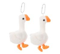 BESPORTBLE 2pcs Mini Plush Goose Stuffed Animal Keychain Charms Soft Hanging Pendants for Backpack Car Phone Accessories Claw Machine Fillers Carnival Prizes Classroom Rewards