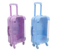 BESPORTBLE 2pcs Mini Suitcase Party Favor Boxes with Easy Open and Close Mechanism, Portable Abs Small Travel Jewelry Case for Tiny Treats and Keepsakes, for Travel and Party Décor