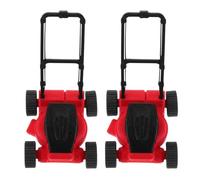 BESPORTBLE 2pcs Miniature Lawn Mower Model Set, 1:18 Scale Plastic Yard Maintenance Trimmer, Accessory for Dollhouse Scene Landscape Layout And Collectible Displays
