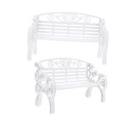 BESPORTBLE 2pcs Miniature Park Bench Models for Dollhouse Accessories Lightweight Mini Bench Decor with Arms for Photography Props and Decoration