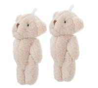 BESPORTBLE 2Pcs Miniature Plush Bears Realistic Soft Bear Figurines for Dollhouse Decor Cute Plushies for Creative Photography Collectibles Pearl Bears