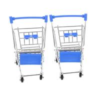 BESPORTBLE 2pcs Miniature Shopping Cart Small Childs Trolley with Intricate Craftsmanship Lightweight for Role Play Home Office Decor