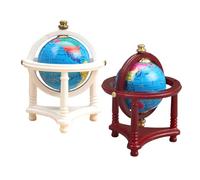 BESPORTBLE 2pcs Miniature World Globe Realistic Tiny Dollhouse Globes in and White Educational Mini Decoration for Study and Micro Landscape Display