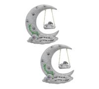 BESPORTBLE 2pcs Moon Dog Memorial Stone for Pets Decoration Pet Loss Tribute Dog Passing Remembrance for Home